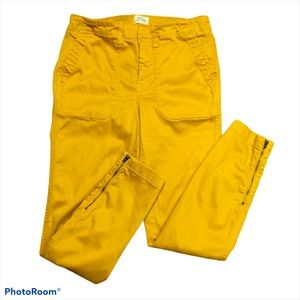 J. Crew Mustard Yellow Zip Slim Skinny Chino Pants